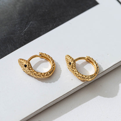 Unisex 18K Gold Plated Zodiac Animal Ear Cuff with Black Zircon - Sweet Edgy Alternative Earring