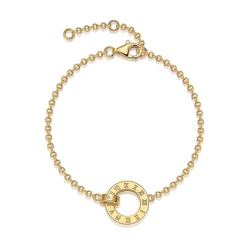 Unisex Geometric Sterling Silver Bracelet with Moissanite