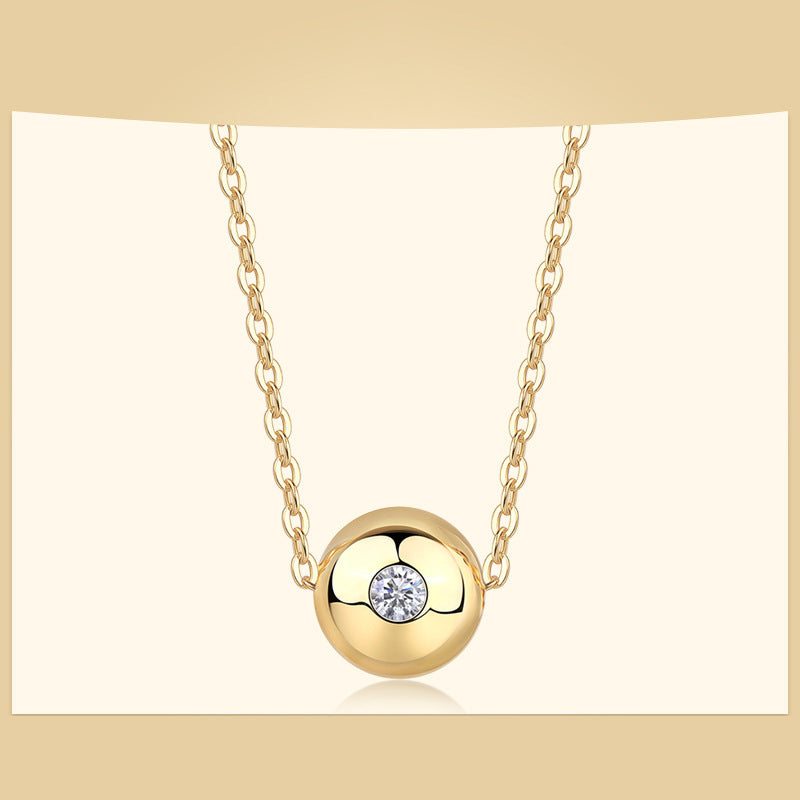 Unisex Geometric Sterling Silver Necklace with Moissanite