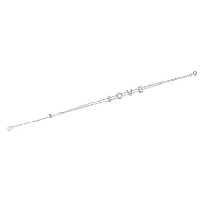 Unisex Sterling Silver Bracelet with Moissanite and Engraved Letters