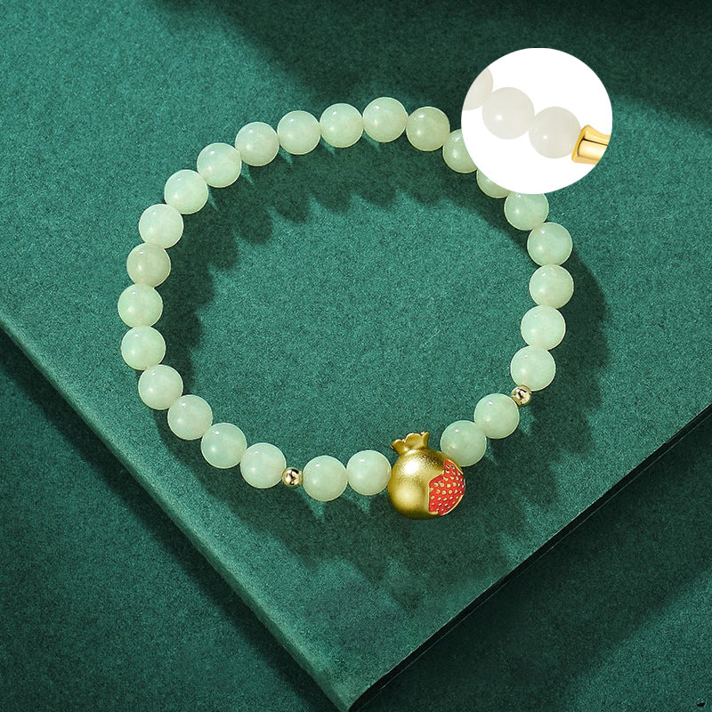 Vintage Money Purse Bracelet Jade Beads Sterling Silver