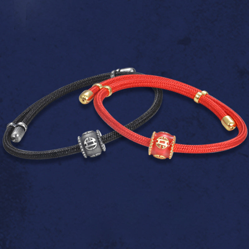 Vintage Tribal Silver Bracelet Handmade Religious Symbol Jewelry for Men Women