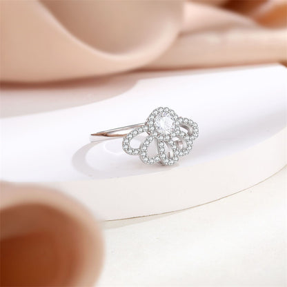 Wave Design 925 Silver Zirconia Ring – Elegant Stackable Wedding Band for Women