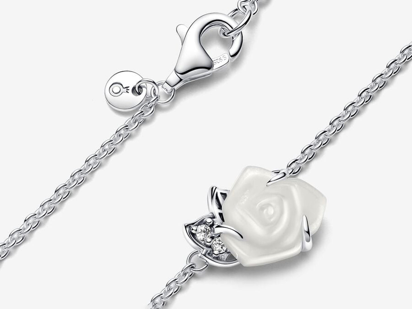 White Rose in Bloom Collier Necklace