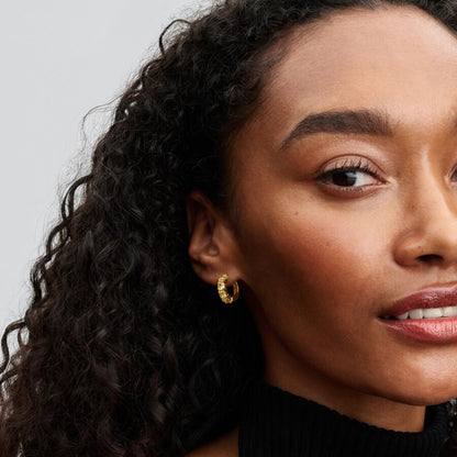 14k Gold Yellow Hoop Earrings