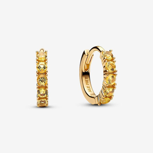 14k Gold Yellow Huggie Earrings