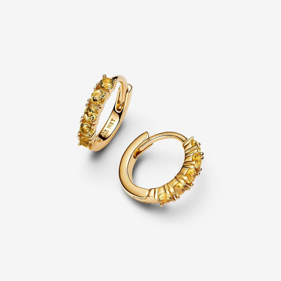 14k Gold Yellow Huggie Earrings