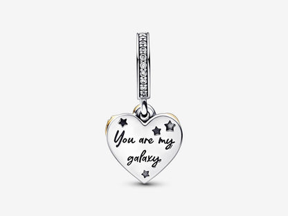 Shooting Star Hearts Double Dangle Charm