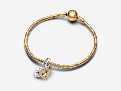 Shooting Star Hearts Double Dangle Charm