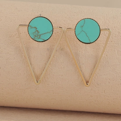 Round and Triangle Pendant Earrings