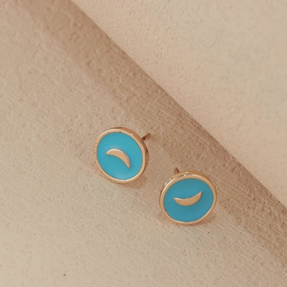 Blue Constellation Copper Stud Earrings