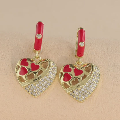 Modern Geometric Heart Earrings