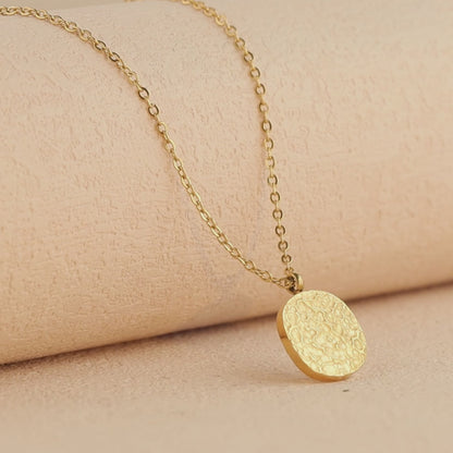 Trendy Gold Stainless Steel O-Chain Necklace featuring Circular Ornament