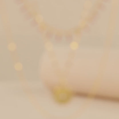 Multi-Layered Lip Necklace with Devil's Eye Pendant