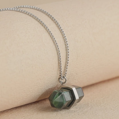 Trendy Box Chain Necklace with Cone Pendant