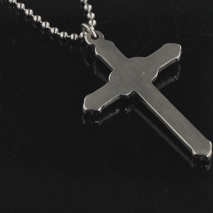 Silver Stainless Steel Cross Pendant Necklace