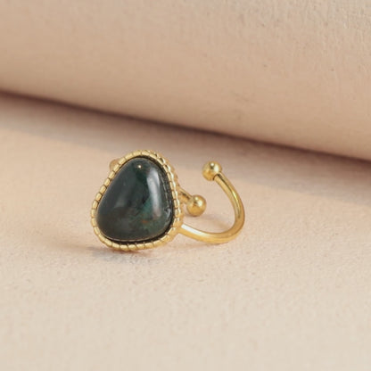 Green Aquamarine Love Symbol Ring