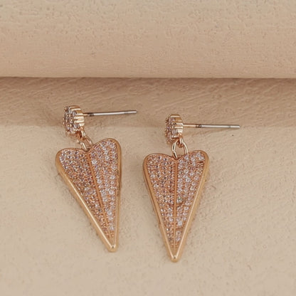 Rose Gold Earrings with Pendant