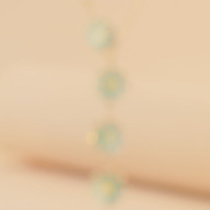Green Daisy Pendant Necklace
