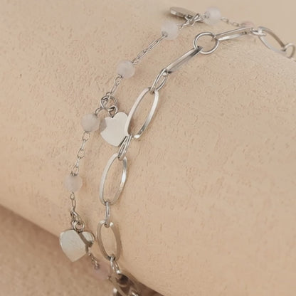 Unique Heart-Shaped Pendant Bracelet