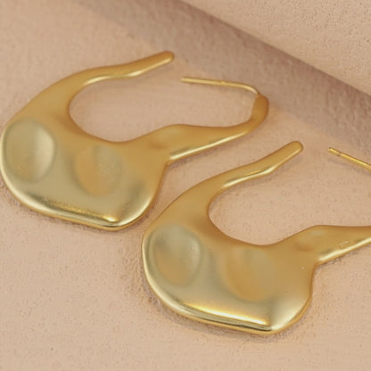 Gold Abstract Design Copper Earrings